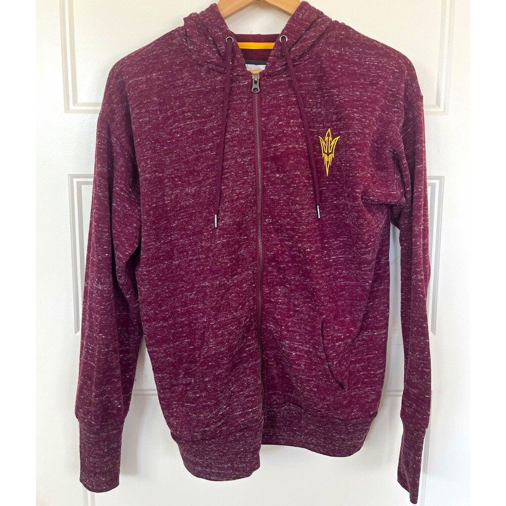ASU Arizona State University Colosseum Maroon Full Zip Hoodie Women's M Logo